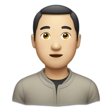 Chinese man with a round face sticker