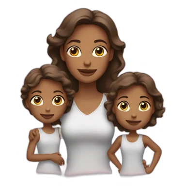 woman with two daughters sticker