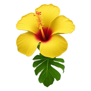 mini yellow hibiscus flower sticker
