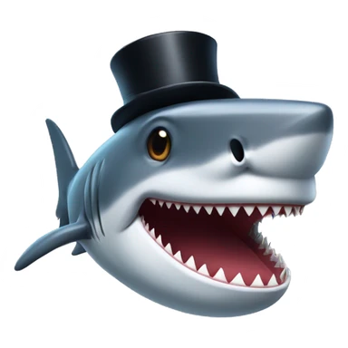 shark with top hat sticker