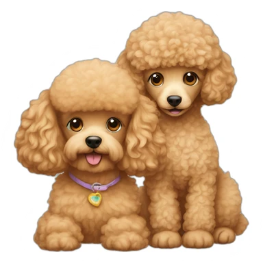 Apricot-poodle-with-a-cat sticker