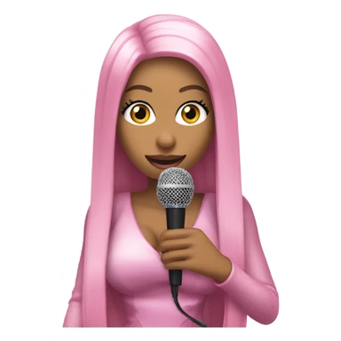 Nicki Minaj holding microphone sticker