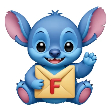 Stitch with the alphabet f sticker