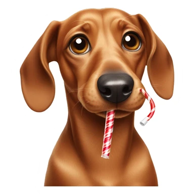 Dachshund looking crazy but cute with drinking straw   sticker