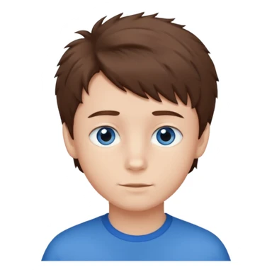 Brown hair and blue eyes boy that has short fluffy hair sticker