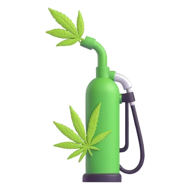 gas pump handle with cannabis leaf sticker