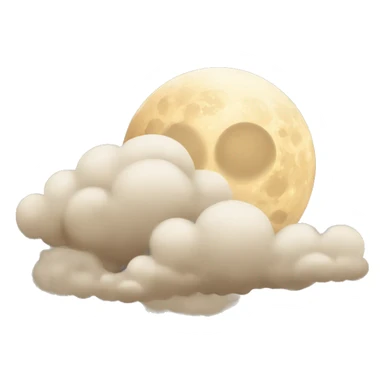 Beige moon and cloud sticker
