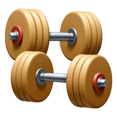 beige dumbbell with a shadow sticker