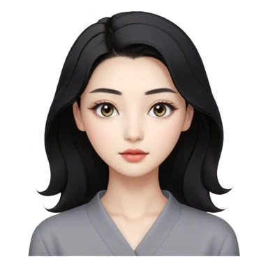 ผู้หญิงรูปหน้า
ดวงตา: สีเทาใส ไล่เฉดอ่อนเข้ม มีไฮไลต์เล็ก ๆ ทำให้ดูเฉียบ
ชั้นตา: สองชั้นชัด ปลายหางตาเฉียงขึ้นเล็กน้อย
ขนตา: ยาว งอน เน้นความคม
คิ้ว: สไตล์สาวเกาหลีสายเท่
ริมฝีปาก: ทรงกระจับบาง ยิ้มมุมปากเดียว
ผิว: ขาวอมเบจ ผิวแมตต์เรียบ
ผมตรงยาวเงา sticker