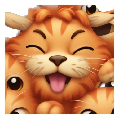 cute big red cat winking and kissing sticker