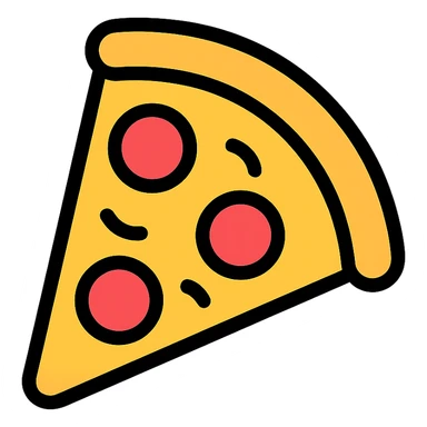 color outline icon of a pizza slice sticker