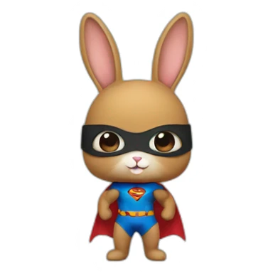 Super hero bunny sticker