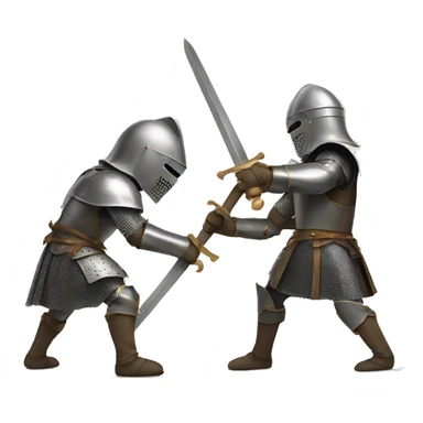 Two knights fighting sticker