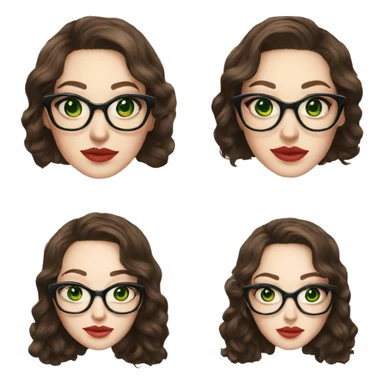 Kat Dennings with green eyes glasses and brunette with highlights hair sticker
