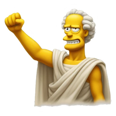 Abraham simpson style ancient greek philosopher shakes fist at sky sticker