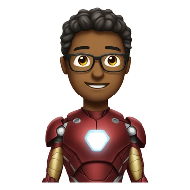 white nerd guy inside ironman suit sticker