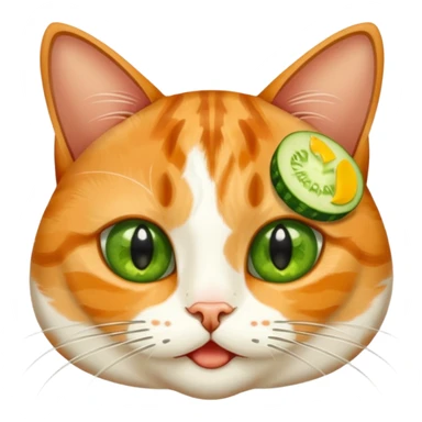 Katze mit Gurkenscheiben auf den Augen sticker
