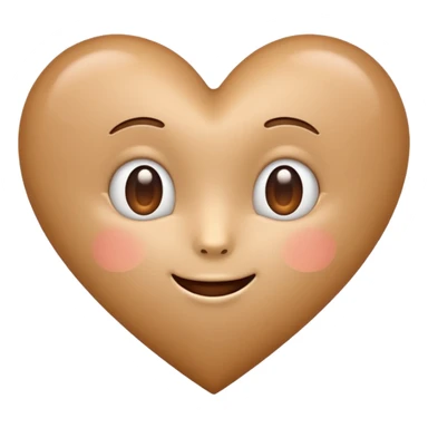 Cute light brown heart emoji sticker