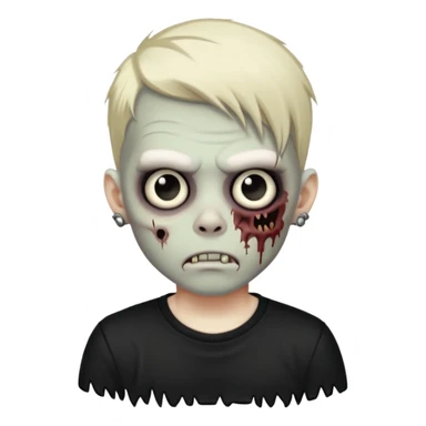 zombie boy with piercings emo hair and black shirt sticker