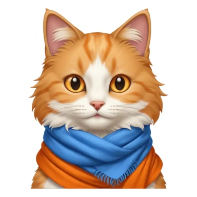 cat with blue scarf sticker