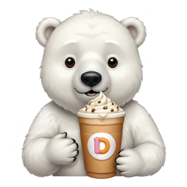 Polar bear with Dunkin iced coffee  sticker