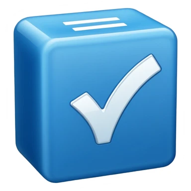 Checkmark in a blue box sticker