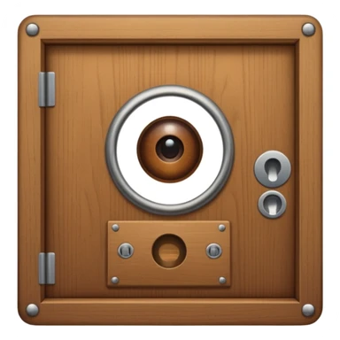 door with a peephole sticker