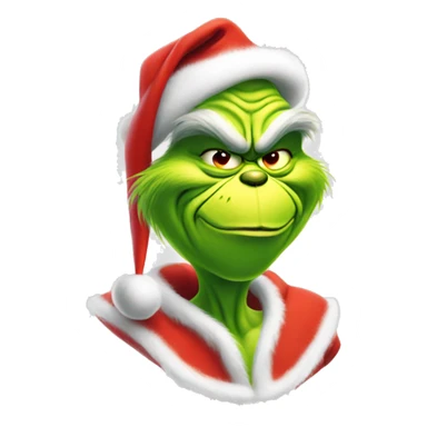 the grinch in a santa costume  sticker