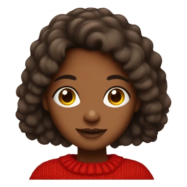 Brunette brown skin girl in a red sweater sticker