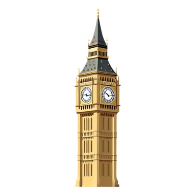 Simplest possible Big Ben tower with flat colors sticker