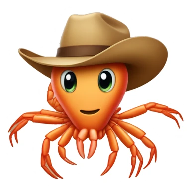 shrimp wearing a cowboy hat sticker