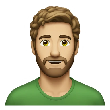 A guy with a light beard and green eyes and brown hair sticker
