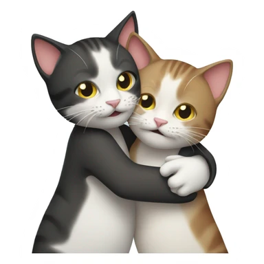 Two cats hugging  sticker