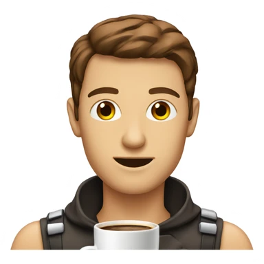 Androide con taza de café  sticker