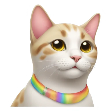 Cat with rainbow sticker