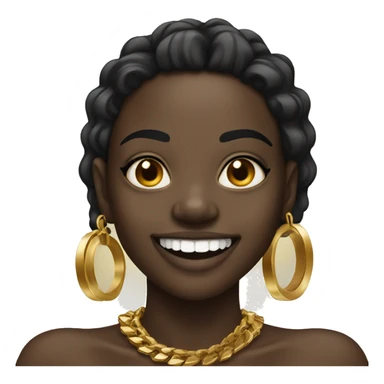 Black girl smiling with gold jewelry and grillz sticker