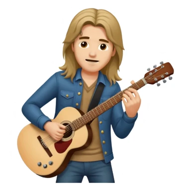 Guy with long hair guitarist sticker