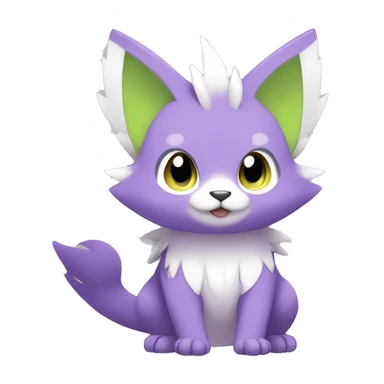 Cute cool purple white lime animal hybrid Fakemon full body sticker