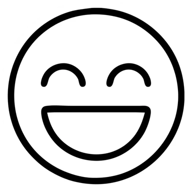 laughing face emoji, minimalist icon style, bold outlines, no fill sticker
