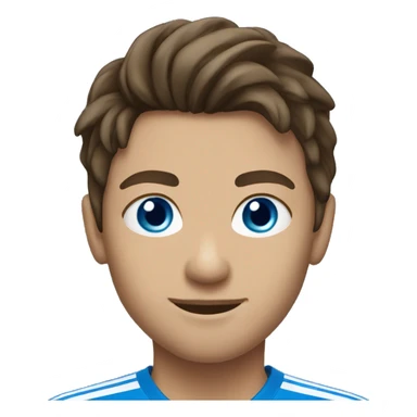 Brunette soccer player with blue eyes sticker