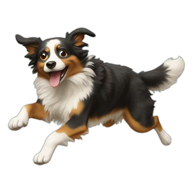 Jumping Aussie dog sticker