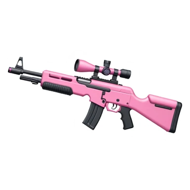 Pink scoped assault rifle with a sleek build and small magazine sticker