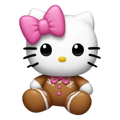 pink hello kitty with ginger bread  sticker