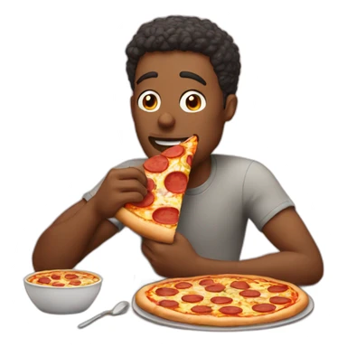 A man eats pizza sticker