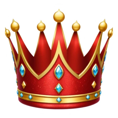 red glitter crown sticker