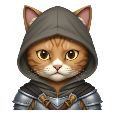 cat warrior with hood sticker