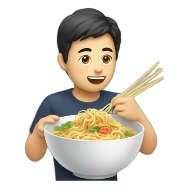 Thailandese eating noodles sticker