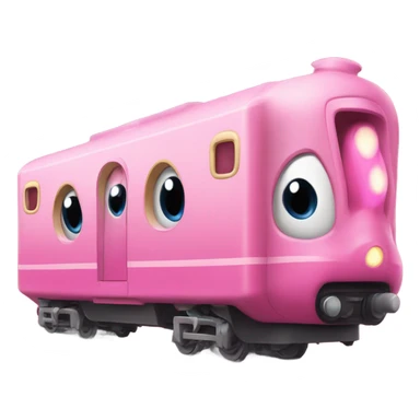Pink Electric Train with Kirby eye style  sticker