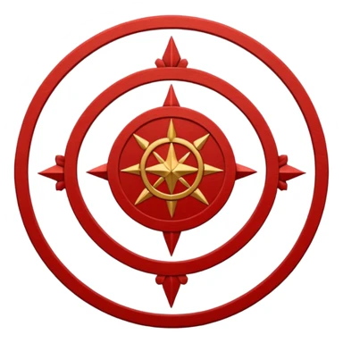 Create a circular casting sigil based off of the wizard101 balance school using base color sand and trim color red. A scale is the main focus here  sticker