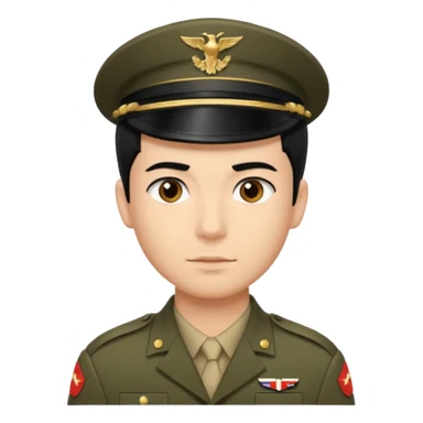 male soldier black hair style sticker
